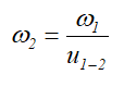 Формула угловой скорости валов механизма