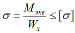 Условие прочности при изгибе