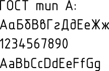 Шрифт типа А прямой