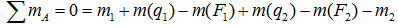 The equation of the sum of the moments