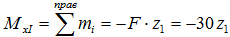 Выражение для изгибающих моментов на первом участке