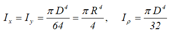 Формулы моментов инерции круга