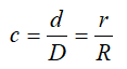 Формула коэффициента отношения внутреннего диаметра кольца к внешнему