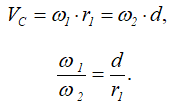 Окружная скорость точек обода колеса и передаточное число фрикционных механизмов