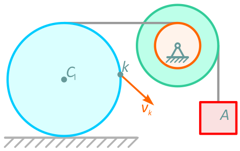 Скорость движения точки k механической системы твердых тел