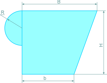 Плоская сложная фигура из трех элементов