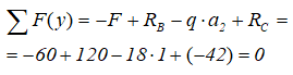 Уравнение для проверки найденных реакций опор балки