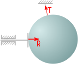 Направление реакций комбинации опор из упора и нити